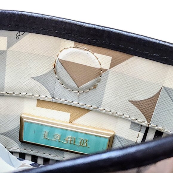 L.A.M.B. by Gwen Stefani rare vintage Y2K abstract print leather crossbody bag - Picture 6 of 9